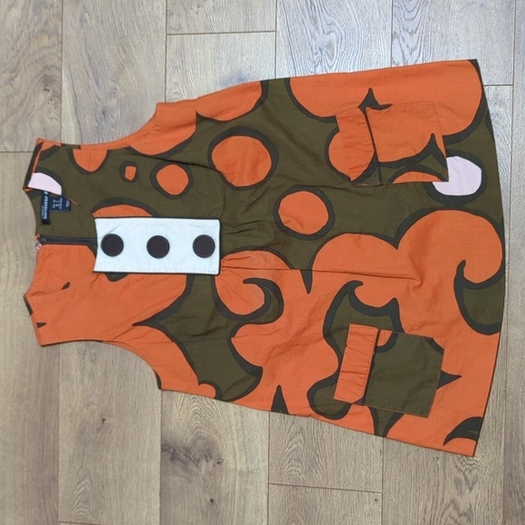 A Tribute to MARIMEKKO H&M Babydoll Retro Print Top sz 4 - Picture 1 of 7